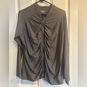 Athleta Rouched lightweight sun cover-up/zip up jacket. XL. EUC.